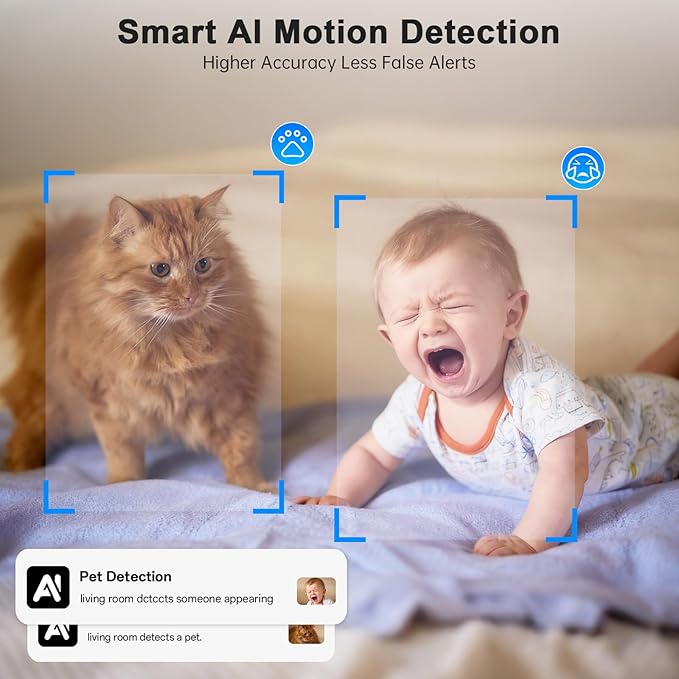 Indoor Camera - 5G&2.4G WiFi Camera for Home Security,2K Security Cameras for Dog/Pet/Baby Monitor, 360°Pan/Tilt,2-Way Audio, AI Motion Tracking,24/7 Recording,911 Alert,Color Night Vision (2PCS)