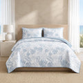 King Quilt Set-3 Pieces Soft Bedding Floral Reversible Coverlet | All Seasons by BLOOMHAVEN