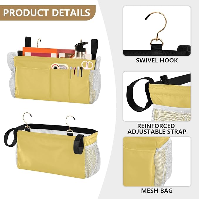 DOMIKING Lemon Yellow Bedside Caddy - Image 5