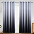 SimpleHome Ombre Gradient Black White to Gray Curtains by SimpleHome