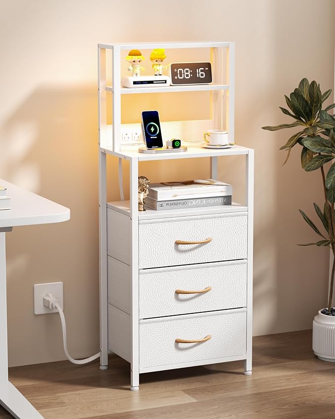 Tall Night Stand, LED Bed Side Tables - Image 7