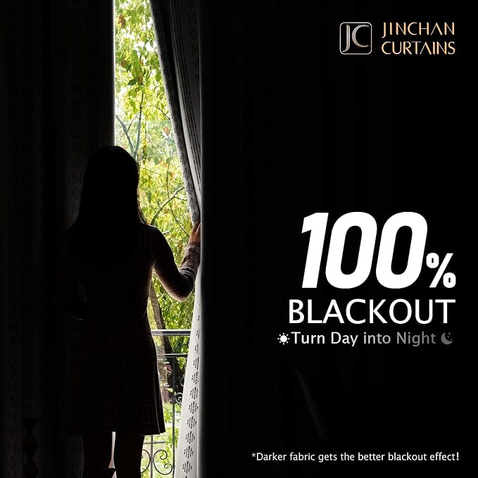 jinchan 95% Blackout Boho Curtains 96 Inch Length - Image 3