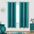 KOUFALL Coastal Decor Marine Teal Curtains 63 Inch Length by KOUFALL