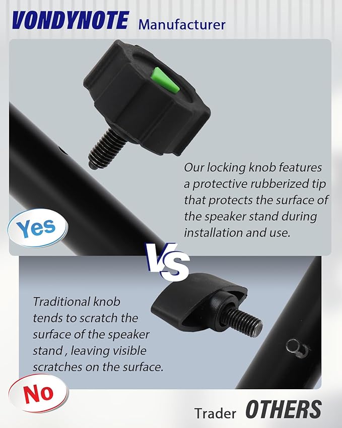 Vondynote Set of 2 Dual Speaker Mount Bar Mounting Fork Bracket Speaker Pole Width Adjustable