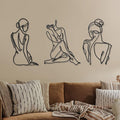 Photect 3 Pcs Metal Wall Art Decor Minimalist Abstract Woman Wall Art Metal by Photect