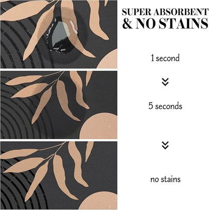 Dog Food Mats for Floors Super Absorbent, Pet Cat Food Mat - Non Slip Dog Bowl Mats for Food and Water, Eco-Friendly Boho Dog Placemats Feeding Mat