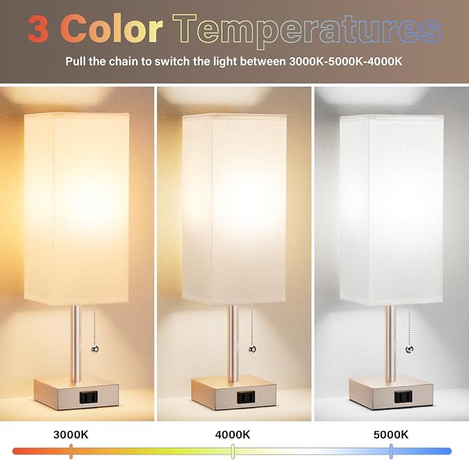 Bedside Lamp for Bedroom Set of 2 - Image 3