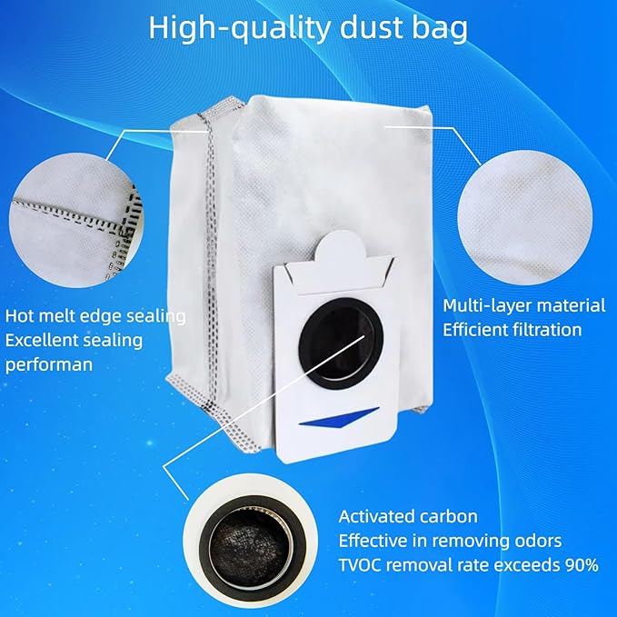 10-pack 3L dust bags, compatible only with Ecovacs DEEBOT X2 COMBO / T30S COMBO / T30S COMBO COMPLETE robot vacuum cleaners (not suitable for other T30 / T30s models)