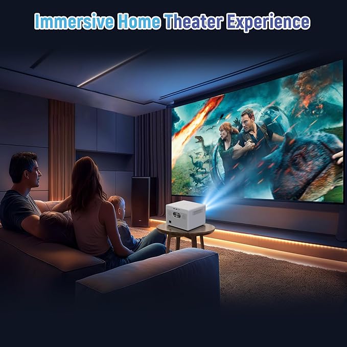 [Built-in Apps & 2026 Upgraded] Projector with WiFi and Bluetooth｜3 Years Protection｜2000ANSI Native 1080P/4K Supported｜Ultra Short Throw Projecto for Home & Outdoor｜Built-in Apps