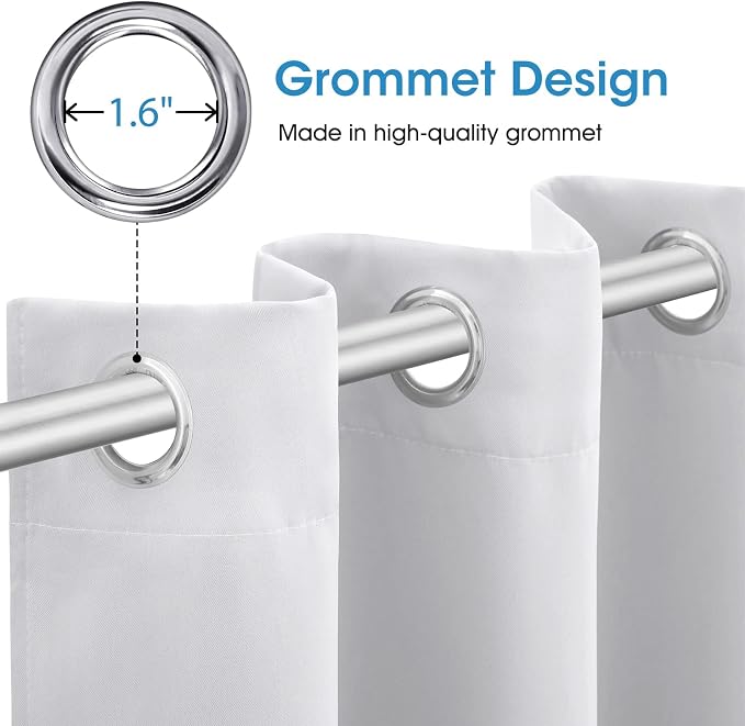 HOMEIDEAS Greyish White Blackout Curtains 42 X 63 Inch 2 Panels Room Darkening - Image 4
