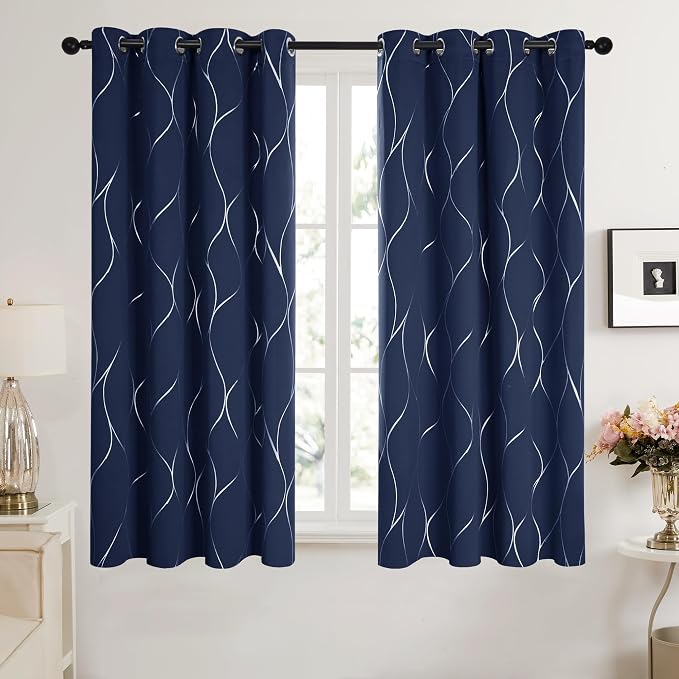 Deconovo Curtains for Living Room, Pattern Blackout Curtains 72 Inches Long | - Image 2