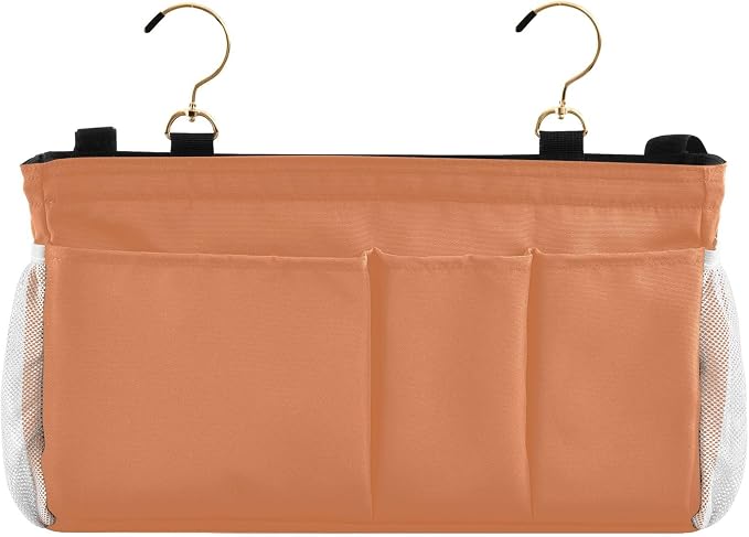 DOMIKING Orange Bedside Caddy for Dorm Bed Recliner Armrest Organizer - Image 2