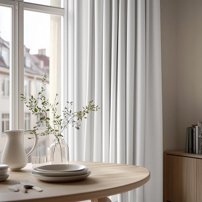 Deconovo Blackout Curtains for Bedroom and Living Room 54 Inches Long | Black - Image 6