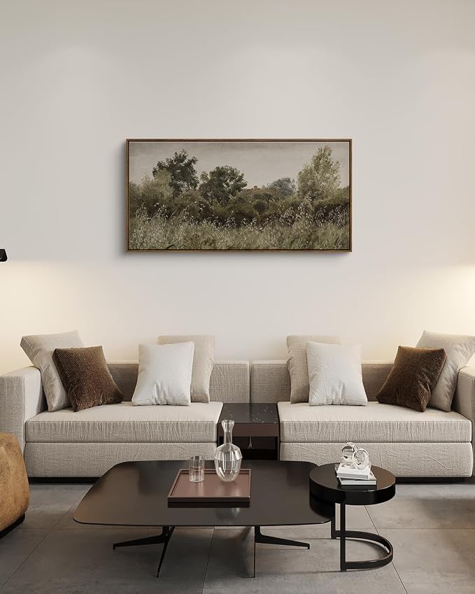InSimSea Extra Large Framed Vintage Wall Art, Rustic Landscape, 40x20in | - Image 4