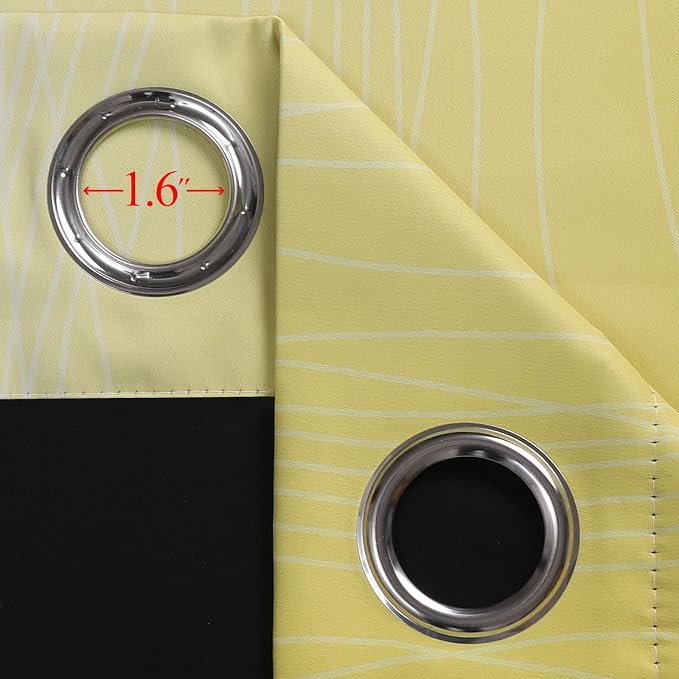 Black and Yellow Ombre Blackout Curtains 63 Inches Long | Room Darkening - Image 7