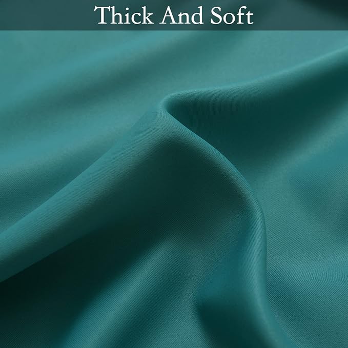 SimpleHome Teal to Grey White Ombre Room Darkening Curtains 63 Inch | Curtains - Image 7