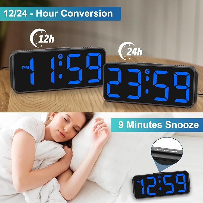 Peakeep Small Compact Digital Alarm Clock Plug-in - Image 6