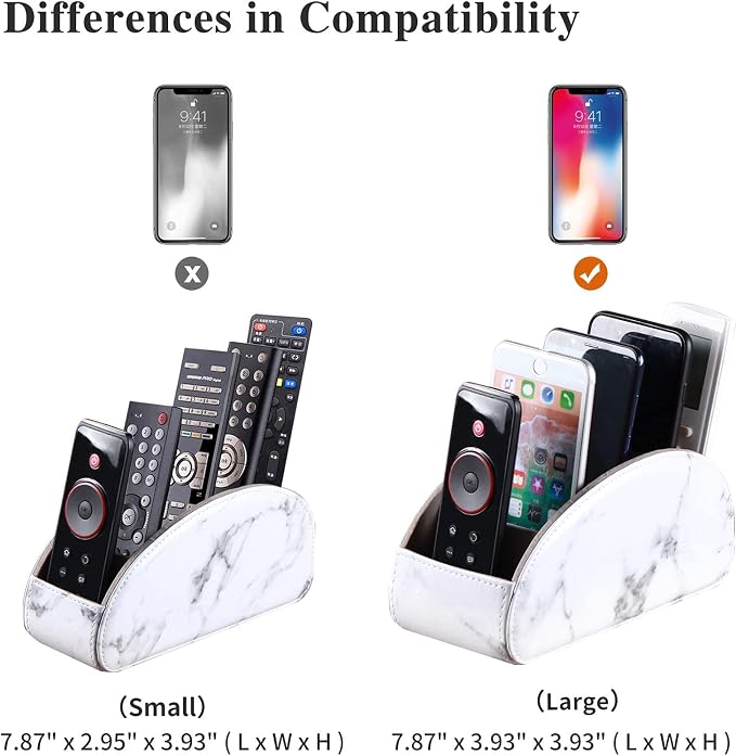 YAPISHI All-in-One Leather White TV Remote Holder - Image 3