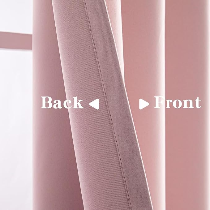 IGEMAEVE Blackout Curtains for Bedroom Grommet Blush Pink 52" W x 108" L | - Image 4