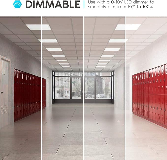 2x4 FT LED Light Flat Panel, 40/50/60W, Color Temperature Selectable 3K | 4K | 5K, Dimmable Recessed Drop Ceiling Lights, 5000/6250/7500 Lumens, Lay in Fixture for Office, 120-277V, UL DLC(4 Pack)
