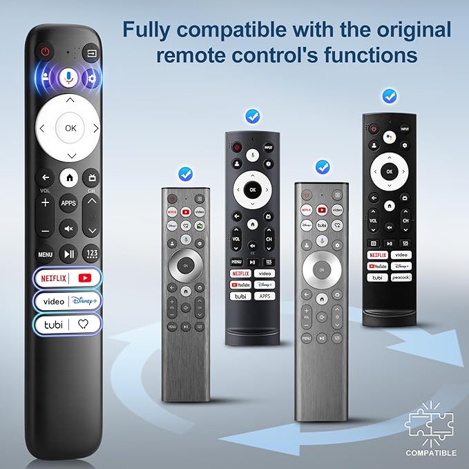 Voice for Hisense-Google-TV-Remote Control Replacement for All Hisense 2022-2026 Mini-LED ULED 4K Google Smart TVs