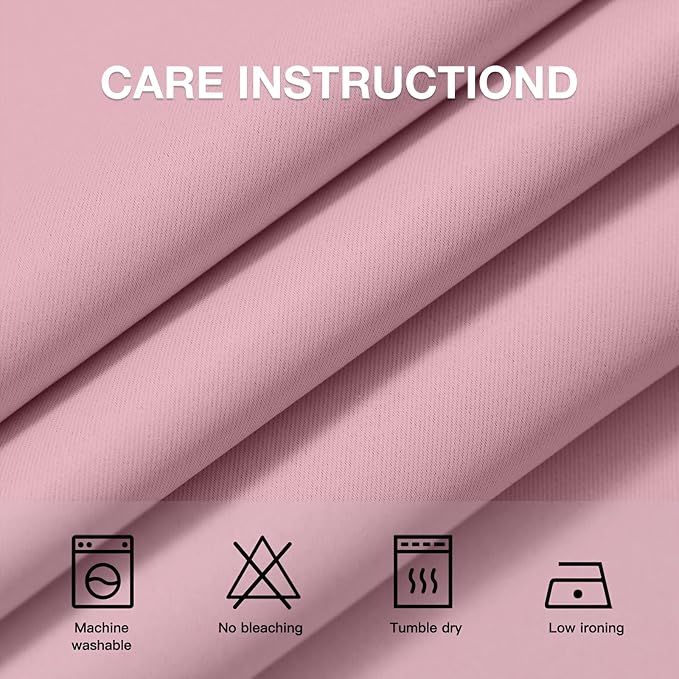 COSVIYA Grommet Room Darkening Pink Curtains 63 inch Length - Image 4