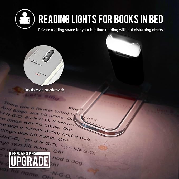 EGWASER Book Light for Reading in Bed, USB Rechargeable Clip on Book Lights - Image 7