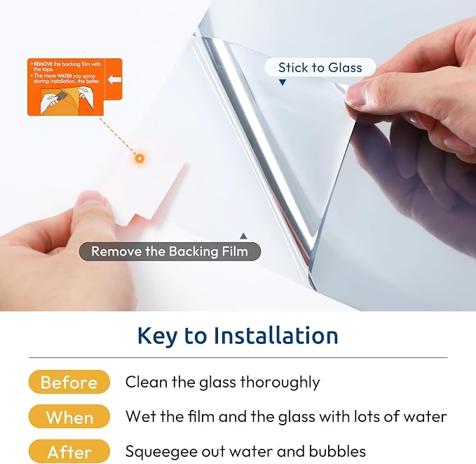 rabbitgoo Window Privacy Film One Way, 35.4" x 118.1", Heat Sun Blocking Anti - Image 8