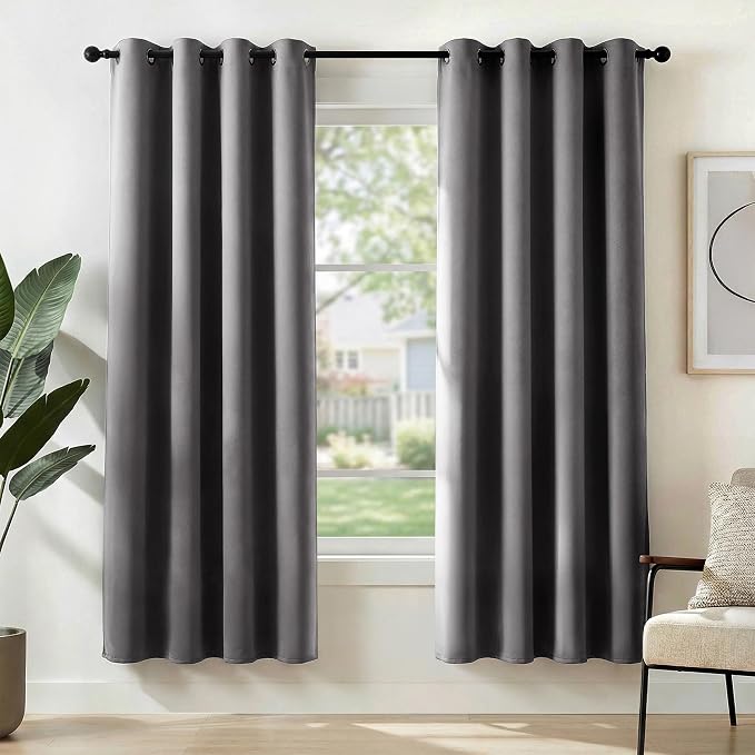 Deconovo Blackout Curtains for Bedroom and Living Room 72 Inches Long | Black by Unknown