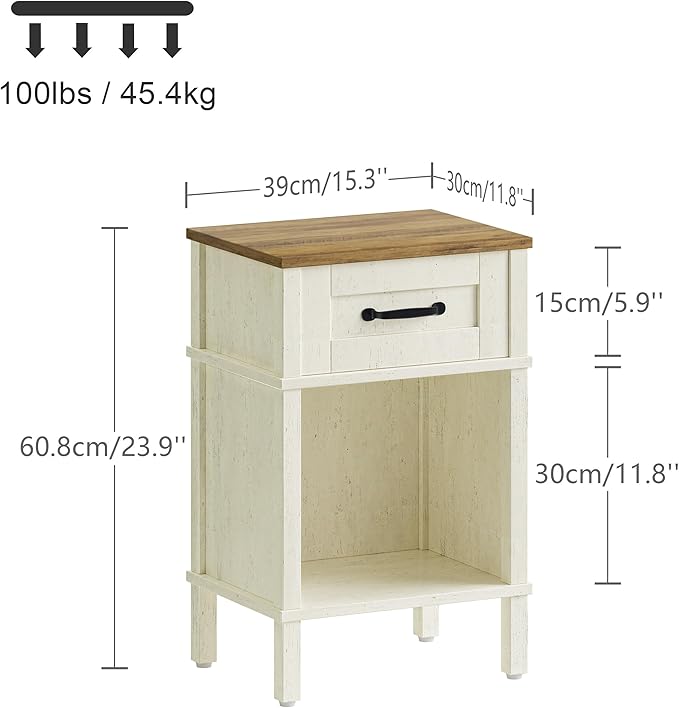 White Farmhouse Nightstands, Nightstand - Image 2