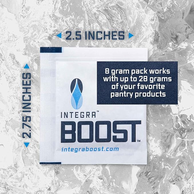 62% RH Level - 8 Gram Size - Two-Way Humidity Control Pack - Incl. Replacement Indicator Cards - Food Storage & Herbs Moisture Balancer for Up to 1oz (Pack of 144)