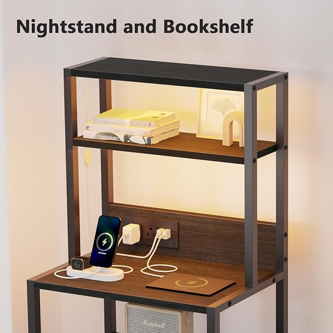 Nightstands Set of 2, Tall Night Stand & Bedside Table - Image 4