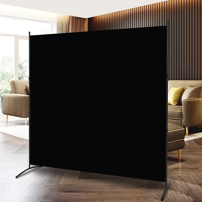 Single Panel Room Divider, No See Through Fabric, Heavy Duty Swivel Feet Base by HOMSCREENER