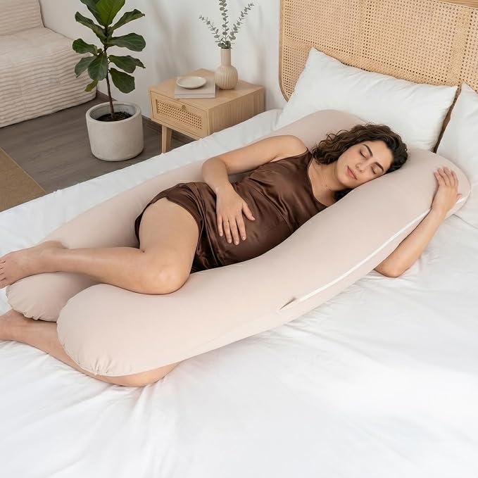 QUEEN ROSE U Shaped Pregnancy Pillow, Breathable Cotton Full Body Support - Image 6