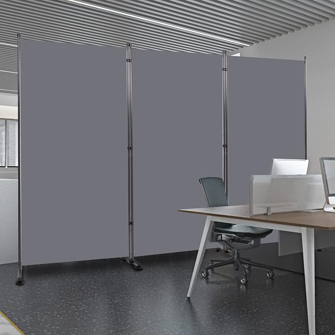Room Divider 3 Panel Folding Privacy Screen, Round Pad Design Wall Divider | - Image 7