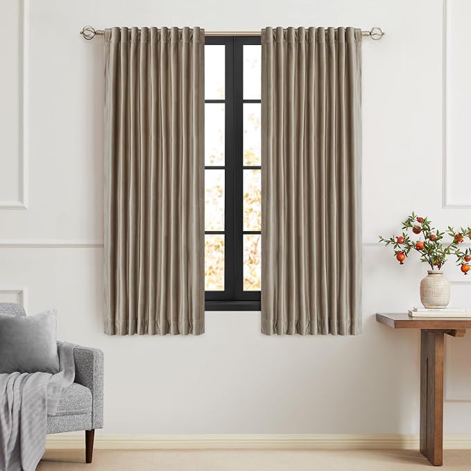 PRIMROSE Taupe Curtains 63 inch by PRIMROSE