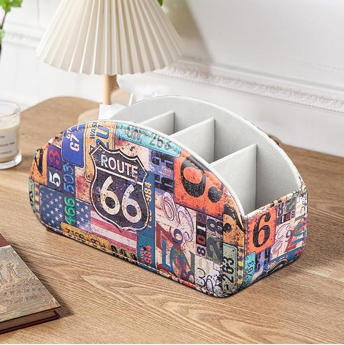 TV Remote Control Holder with 5 Compartments, Remote Caddy/Tray - Image 7