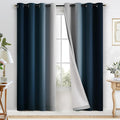 COSVIYA 100% Blackout Navy Blue Ombre Curtains by COSVIYA