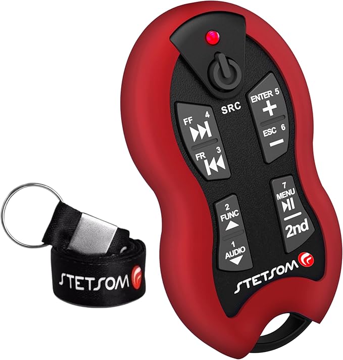 Stetsom SX2 - Universal Remote Control, Infrared, Long Range (1640 ft), 16 Functions, Learning Mode, Compatible with Car Audio Head Units, Home Devices and Video Equipment
