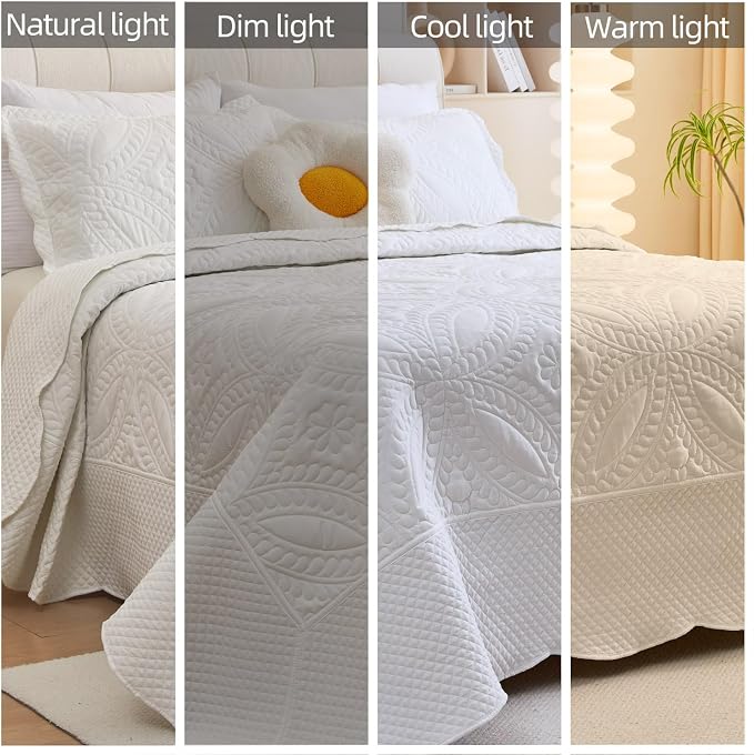 Cmfshape King Bedspread 106"x96", 3 Piece King Quilt - Image 4
