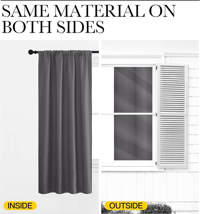 NICETOWN Blackout Curtains 72 for Office - Image 6
