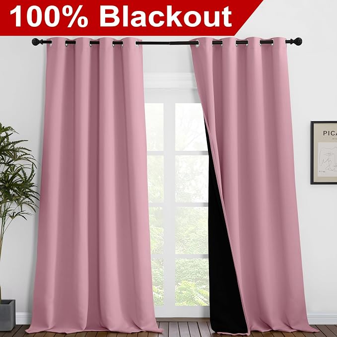 NICETOWN 100% Blackout Blinds, 52 inches x 102 inches, Laundry Room Decor - Image 2