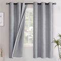 YoungsTex Grey Linen Blackout Curtains by YoungsTex