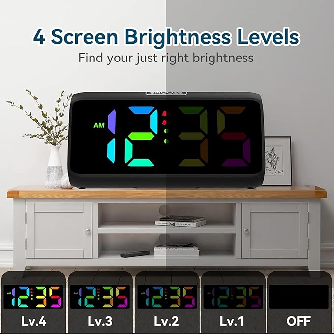 Loud Alarm Clock for Heavy Sleepers, RGB Alarm Clocks for Bedrooms Seniors Kids - Image 6