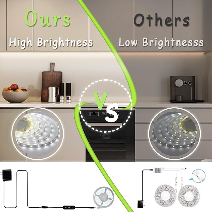 Led Strip Lights for Bedroom Dimmable 20 FT 360 Leds Rope Light Flexible Super Bright White Tape Lights for Ceiling Room Home Decor Luces Leds for DIY Living Room Kitchen Vanity Mirror Study Room