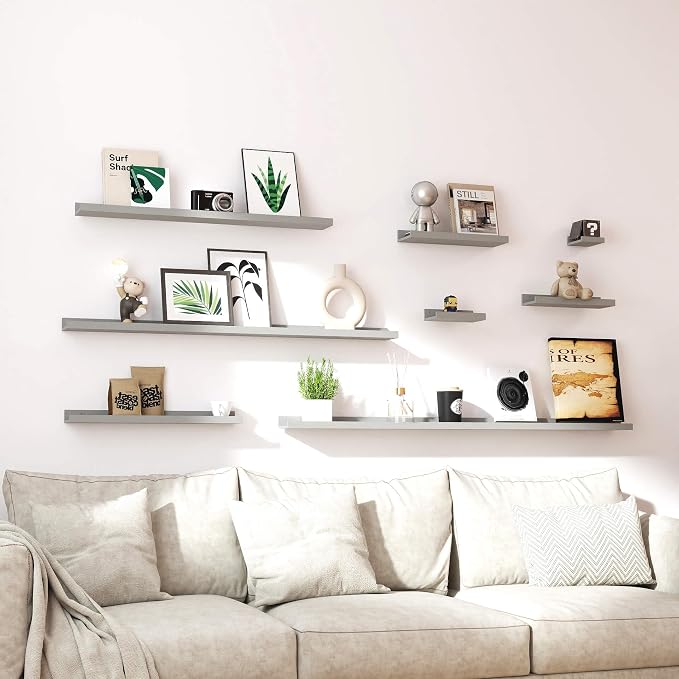 Grey Floating Shelves for Wall Decor, 24 in Shelf - Image 7
