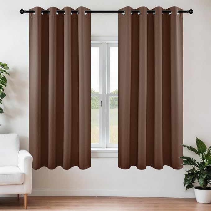Joydeco Blackout Curtains 45 inch Length 2 Panels Set, Thermal Insulated Long by JOYDECO