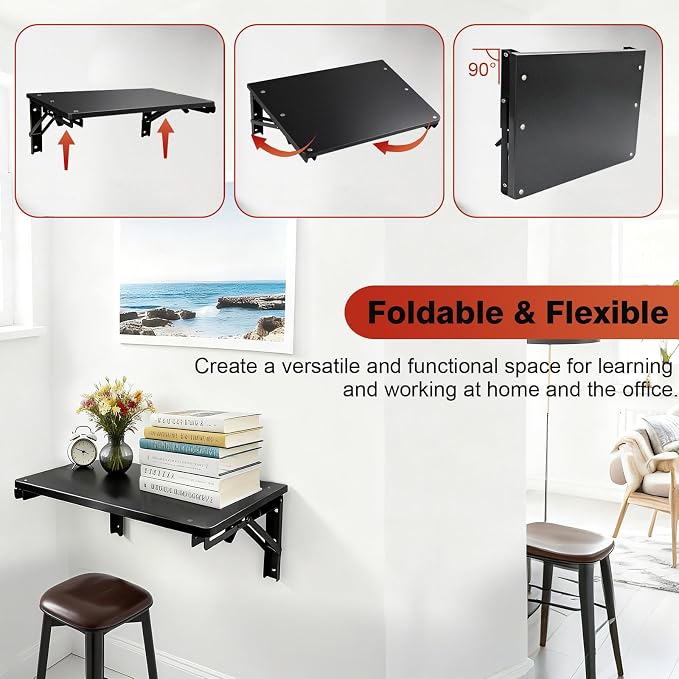 Folding Shelf Wall Mounted, 16.5inches Floating Desk - Image 4