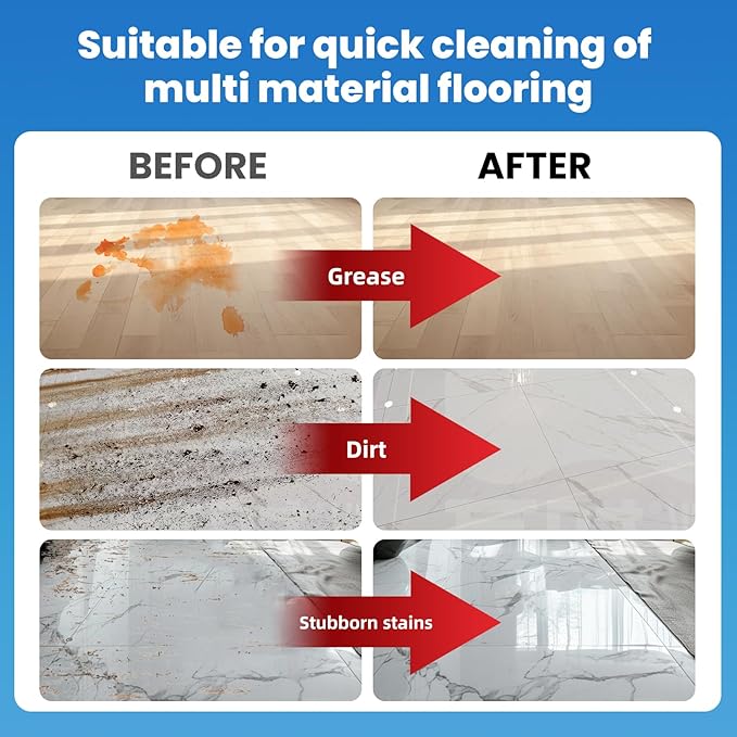 Floor Cleaning Solution, 1000 ml Original Flavor Compatible with Roborock Cleaning Solution, Residue & Streak Free, Suitable for All Robot Vacuum Cleaners and Wireless Wet Dry Dual-Use Vacuum Cleaners