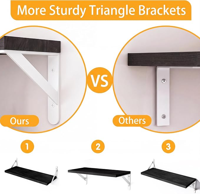 YGEOMER 4 Different Sizes Floating Shelves - Image 3